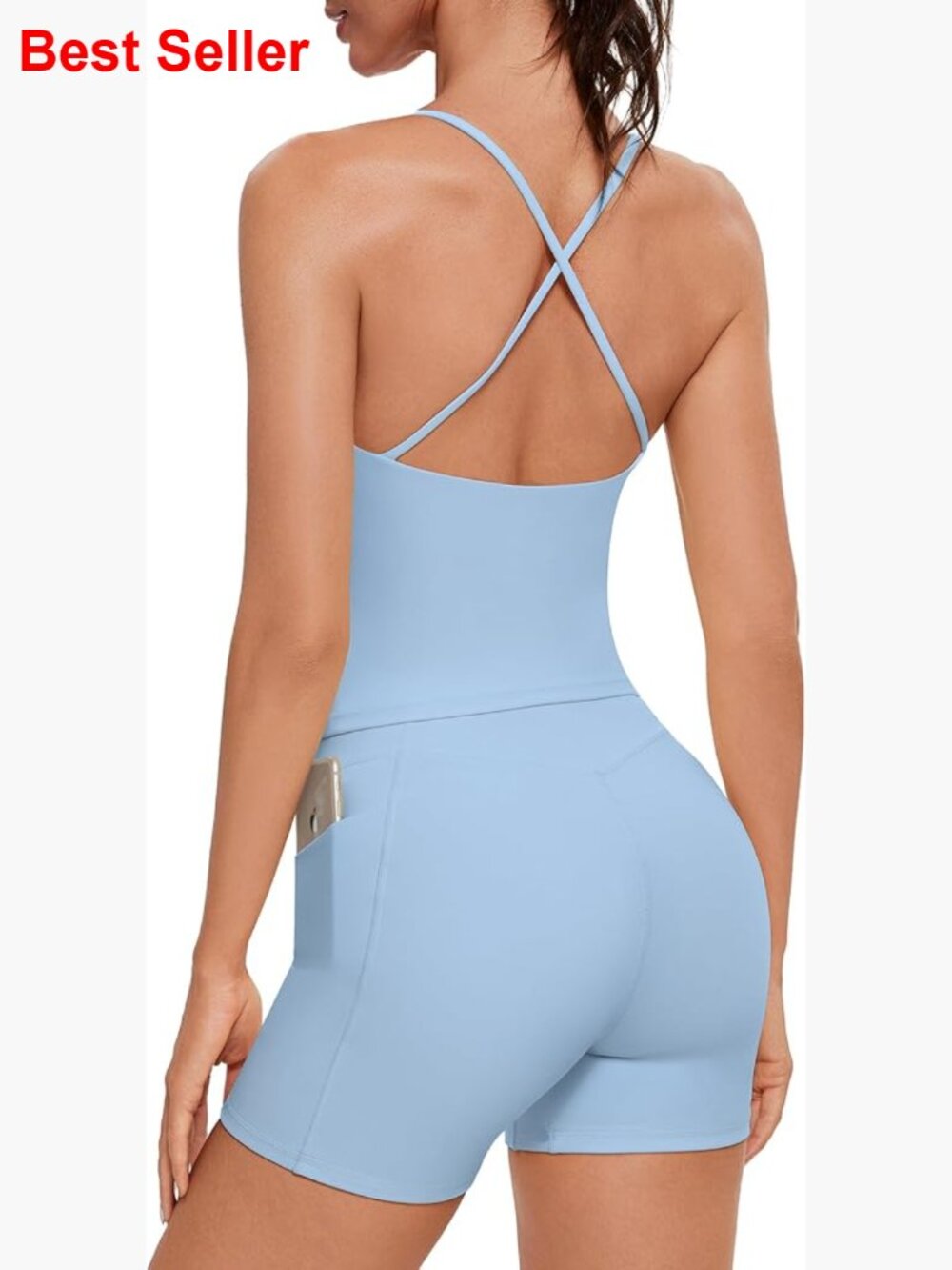 80% Nylon 20% Elastane Workout Set with Built-in Bra and Pockets